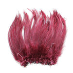 5-7" Burgundy Rooster Hackle Feathers for Crafting, Headpiece,  7.5 Grams