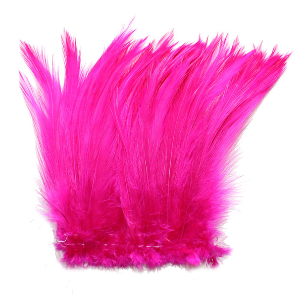 5-7" Fuschia Rooster Hackle Feathers for Crafting, Headpiece,  7.5 Grams