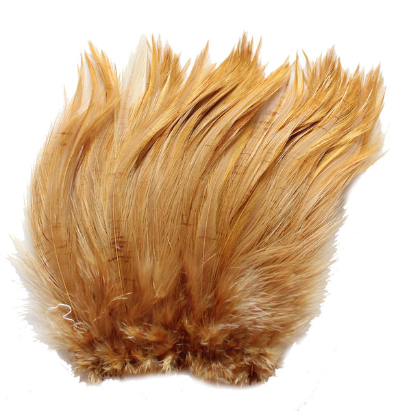 5-7" Ginger Rooster Hackle Feathers for Crafting, Headpiece,  7.5 Grams