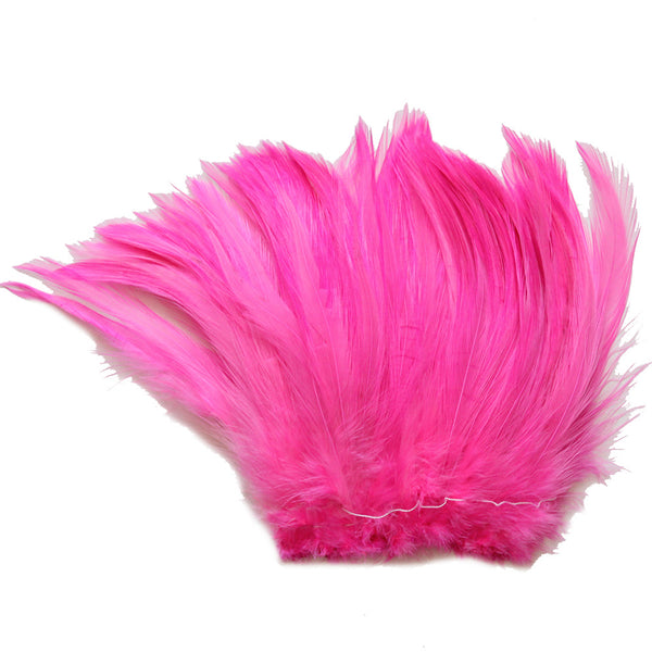 5-7" Hot Pink Rooster Hackle Feathers for Crafting, Headpiece,  7.5 Grams
