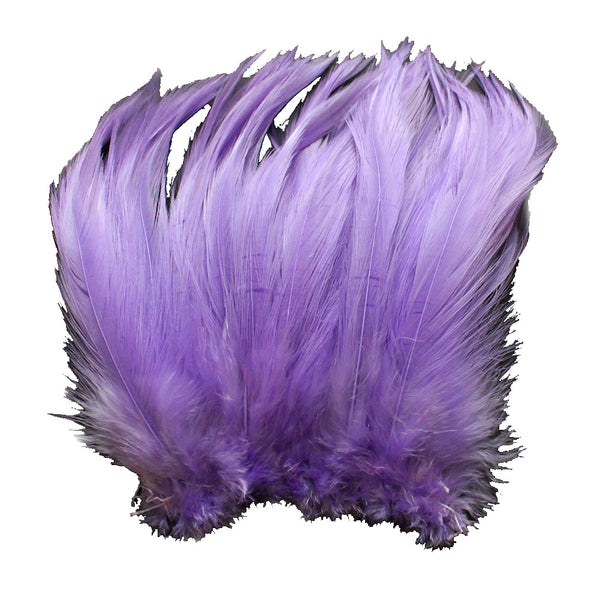 5-7" Lavender Rooster Hackle Feathers for Crafting, Headpiece,  7.5 Grams