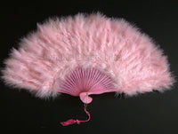 9 Colors Marabou Large Feather Fan 23X12for Dancing, Party,  Wedding,Bridal Bouquet Deco (Baby Pink)