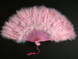 Feather Fan, Baby Pink Marabou Feather Fan 11" x 20"