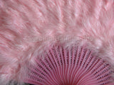 Feather Fan, Baby Pink Marabou Feather Fan 11" x 20"