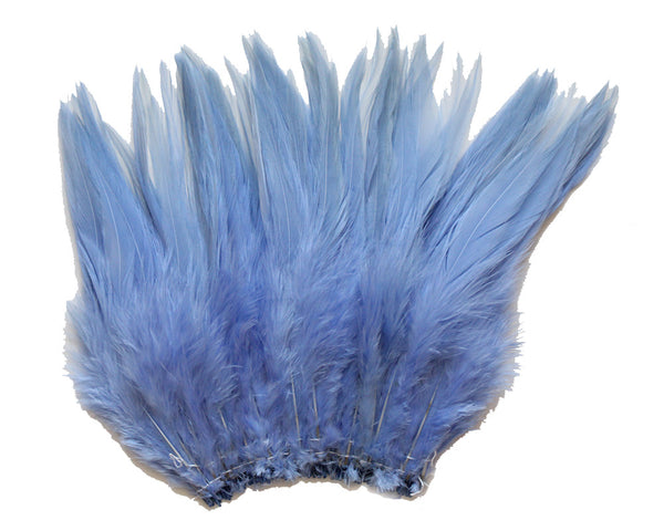 5-7" Light Blue Rooster Saddle Feathers for Crafting, Headpiece,  ~9g, 0.32Oz
