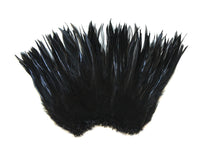 5-7" Black Rooster Saddle Feathers for Crafting, Headpiece,  ~9g, 0.32Oz