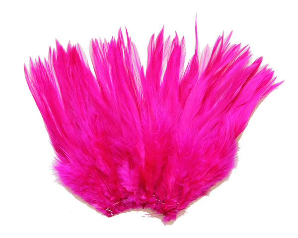 5-7" Fuschia Rooster Saddle Feathers for Crafting, Headpiece,  ~9g, 0.32Oz